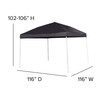 Flash Furniture Harris 10'x10' Black Outdoor Pop Up Event Slanted Leg Canopy Tent w/ Carry Bag, Model# JJ-GZ1010-BK-GG