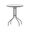 Flash Furniture Bellamy 23.75'' Silver Round Tempered Glass Metal Table, Model# TLH-070-1-SV-GG