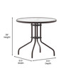 Flash Furniture Bellamy 31.5'' Bronze Round Tempered Glass Metal Table, Model# TLH-070-2-BZ-GG