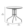 Flash Furniture Bellamy 31.5'' Silver Round Tempered Glass Metal Table, Model# TLH-070-2-SV-GG