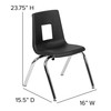 Flash Furniture Mickey Advantage Black Student Stack School Chair 14-inch, Model# ADV-SSC-14BLK