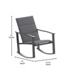 Flash Furniture Brazos Set of 2 Black Outdoor Rocking Chairs w/ Flex Comfort Material & Black Steel Frames, Model# 2-FV-FSC-2315N-BLK-GG