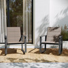 Flash Furniture Brazos Set of 2 Brown Outdoor Rocking Chairs w/ Flex Comfort Material & Black Steel Frames, Model# 2-FV-FSC-2315N-BRN-GG