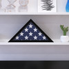 Flash Furniture Sheehan Black Memorial Flag Display Case Solid Wood Military Flag Display Case for 9.5 x 5 American Veteran Flag, Model# HFMHD-GDIS-CRE8-372315-GG