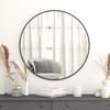 Flash Furniture Julianne 36" Round Black Metal Framed Wall Mirror Large Accent Mirror for Bathroom, Vanity, Entryway, Dining Room, & Living Room, Model# RH-M003-RD91MB-BK-GG