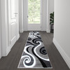 Flash Furniture Athos Collection 2' x 7' Gray Abstract Area Rug, Model# KP-RG952-27-GY-GG
