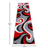 Flash Furniture Athos Collection 2' x 7' Red Abstract Area Rug, Model# KP-RG952-27-RD-GG