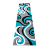 Flash Furniture Athos Collection 2' x 7' Turquoise Abstract Area Rug, Model# KP-RG952-27-TQ-GG