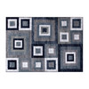 Flash Furniture Gideon Collection Geometric 6' x 9' Blue, Grey, & White Olefin Area Rug w/ Cotton Backing, Living Room, Bedroom, Model# OK-HCF-7146ATUR-69-BL-GG