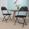 Flash Furniture HERCULES 2 PK Black Plastic Fan Back Folding Chairs, Model# 2-LE-L-4-BK-GG