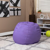 Flash Furniture Dillon Small Solid Purple Refillable Bean Bag Chair for Kids & Teens, Model# DG-BEAN-SMALL-SOLID-PUR-GG