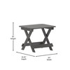 Flash Furniture Halifax Outdoor Folding Side Table, Portable All-Weather HDPE Adirondack Side Table in Gray, Model# LE-HMP-2012-1620H-GY-GG