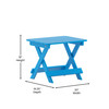 Flash Furniture Halifax Outdoor Folding Side Table, Portable All-Weather HDPE Adirondack Side Table in Blue, Model# LE-HMP-2012-1620H-BL-GG