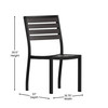 Flash Furniture Lark Outdoor Stackable Side Chair w/ Gray Wash Faux Teak Poly Slats, Set of 2, Model# 2-XU-DG-HW6036-GY-GG