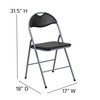 Flash Furniture 2 Pack HERCULES Series Black Vinyl Metal Folding Chair w/ Carrying Handle, Model# 2-YB-YJ806H-GG