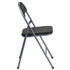 Flash Furniture 2 Pack HERCULES Series Black Vinyl Metal Folding Chair w/ Carrying Handle, Model# 2-YB-YJ806H-GG