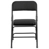 Flash Furniture 2 Pack HERCULES Series Curved Triple Braced & Double Hinged Black Patterned Fabric Metal Folding Chair, Model# 2-AW-MC309AF-BLK-GG