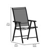 Flash Furniture Paladin Black Outdoor Folding Patio Sling Chair, Model# 2-TLH-SC-044-BKBK-GG