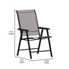 Flash Furniture Paladin Brown Outdoor Folding Patio Sling Chair, Model# 2-TLH-SC-044-BR-GG