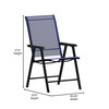 Flash Furniture Paladin Navy Outdoor Folding Patio Sling Chair, Model# 2-TLH-SC-044-NV-GG
