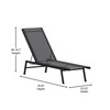 Flash Furniture Brazos Adjustable Chaise Lounge Chair, Outdoor Five-Position Recliner, All Weather, Black/Black, Model# JJ-LC326-BLK-BLK-GG