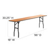 Flash Furniture Gael 8-Foot Rectangular Wood Folding Training / Seminar Table w/ Smooth Clear Coated Finished Top, Model# YT-WTFT18X96-TBL-GG