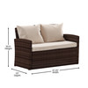 Flash Furniture Aransas Series 4 Piece Brown Patio Set w/ Beige Back Pillows & Seat Cushions, Model# JJ-S351-BNBG-GG