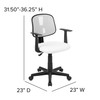 Flash Furniture Flash Fundamentals Mid-Back White Mesh Swivel Task Office Chair w/ Pivot Back & Arms, Model# LF-134-A-WH-GG