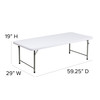 Flash Furniture Paige 4.93-Foot Kid's Granite White Plastic Folding Table, Model# RB-3060-KID-GG