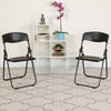 Flash Furniture HERCULES 2 PK Black Heavy Duty Plastic Folding Chairs, Model# 2-RUT-I-BLACK-GG