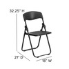 Flash Furniture HERCULES 2 PK Black Heavy Duty Plastic Folding Chairs, Model# 2-RUT-I-BLACK-GG