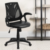 Flash Furniture Sam Mid-Back Designer Black Mesh Swivel Task Office Chair w/ LeatherSoft Seat & Open Arms, Model# GO-WY-82-LEA-GG