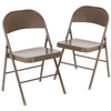 Flash Furniture 2 Pack HERCULES Series Double Braced Beige Metal Folding Chair, Model# 2-BD-F002-BGE-GG