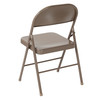 Flash Furniture 2 Pack HERCULES Series Double Braced Beige Metal Folding Chair, Model# 2-BD-F002-BGE-GG