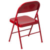 Flash Furniture 2 Pack HERCULES Series Double Braced Red Metal Folding Chair, Model# 2-BD-F002-RED-GG