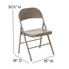 Flash Furniture 2 Pack HERCULES Series Double Braced Gray Metal Folding Chair, Model# 2-BD-F002-GY-GG