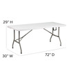 Flash Furniture Elon 6-Foot Bi-Fold Granite White Plastic Banquet & Event Folding Table w/ Carrying Handle, Model# DAD-YCZ-183Z-GG