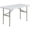 Flash Furniture Elon 4-Foot Granite White Plastic Folding Table, Model# DAD-YCZ-122-2-GG