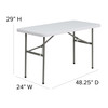 Flash Furniture Elon 4-Foot Granite White Plastic Folding Table, Model# DAD-YCZ-122-2-GG