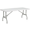 Flash Furniture Kathryn 6-Foot Bi-Fold Granite White Plastic Folding Table, Model# RB-3072FH-GG