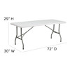 Flash Furniture Kathryn 6-Foot Bi-Fold Granite White Plastic Folding Table, Model# RB-3072FH-GG