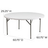 Flash Furniture Elon 5-Foot Round Granite White Plastic Folding Table, Model# DAD-YCZ-1-GW-GG