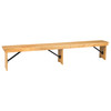 Flash Furniture HERCULES 8' x 12'' Antique Rustic Light Natural Solid Pine Folding Farm Bench w/ 3 Legs, Model# XA-B-96X12-L-LN-GG