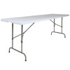 Flash Furniture Kathryn 8-Foot Height Adjustable Granite White Plastic Folding Table, Model# RB-3096ADJ-GG