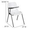 Flash Furniture HERCULES White Ergonomic Shell Chair w/ Right Handed Flip-Up Tablet Arm, Model# RUT-EO1-WH-RTAB-GG