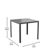 Flash Furniture Harris Commercial Grade Indoor/Outdoor Black Square Steel Patio Dining Table for 4 w/ Black Poly Resin Slatted Top, Model# SB-A268T-BK-GG