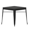 Flash Furniture Helvey 31.5" Square Commercial Grade Indoor/Outdoor Black Steel Patio Dining Table for 4 w/ Black Poly Resin Slatted Top, Model# SB-T11T-BK-GG