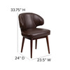 Flash Furniture Comfort Back Series Brown LeatherSoft Side Reception Chair w/ Walnut Legs, Model# BT-4-BN-GG