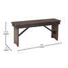 Flash Furniture HERCULES 40'' x 12'' Mahogany Solid Pine Folding Farm Bench, Model# XA-B-40X12-MG-GG