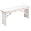 Flash Furniture HERCULES Series 40" x 12" Antique Rustic White Solid Pine Folding Farm Bench, Model# XA-B-40X12-WH-GG